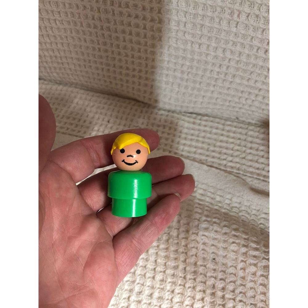 Vintage Fisher-Price Little People Boy Cruise Boat Play Family 2524 Green Yellow